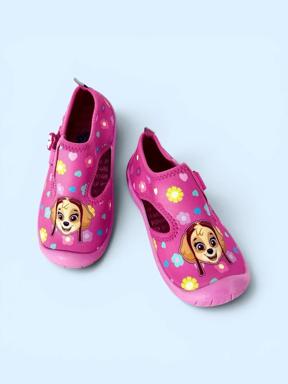 NWOT Paw Patrol Skye Water Shoes Pink Floral Thick‑Sole Toddler Girl 10